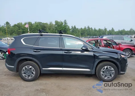 2023 Hyundai Santa Fe Hybrid Blue from USA, damaged, VIN 5NMS2DA14PH014253
